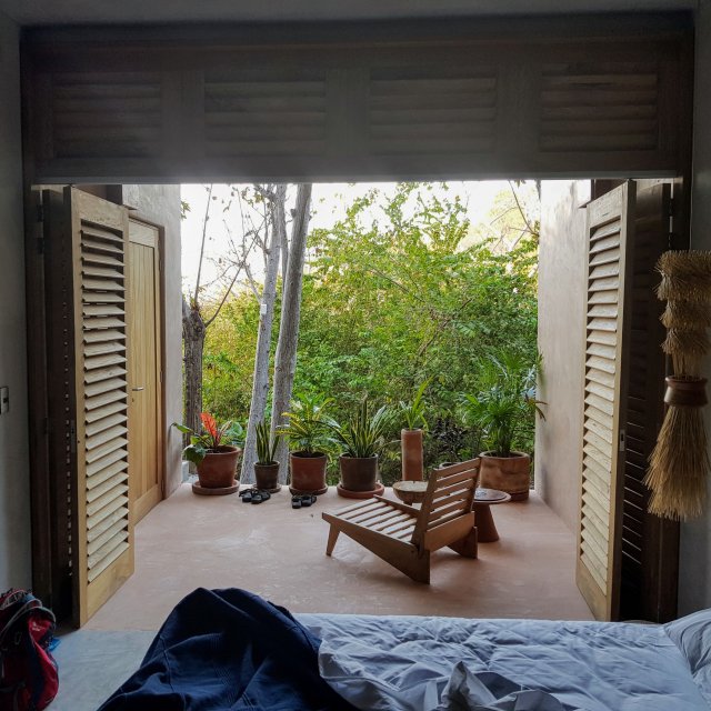 View out the doors from Monte Uzulu Boutique Hotel